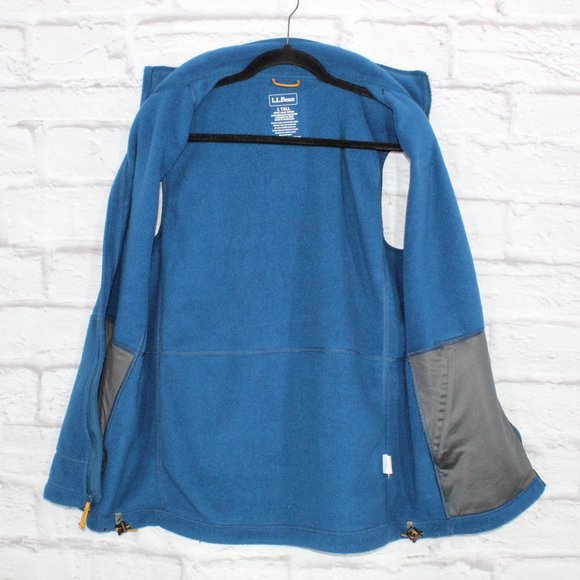 LL Bean Blue Polyester Zip-up Sweater Fleece Vest Size L Tall - Picture 7 of 9